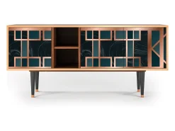 Móvel De Tv* Mueble de TV - 150х69х41 cm - T5 - Emerald Metro, Nogueira Castanho