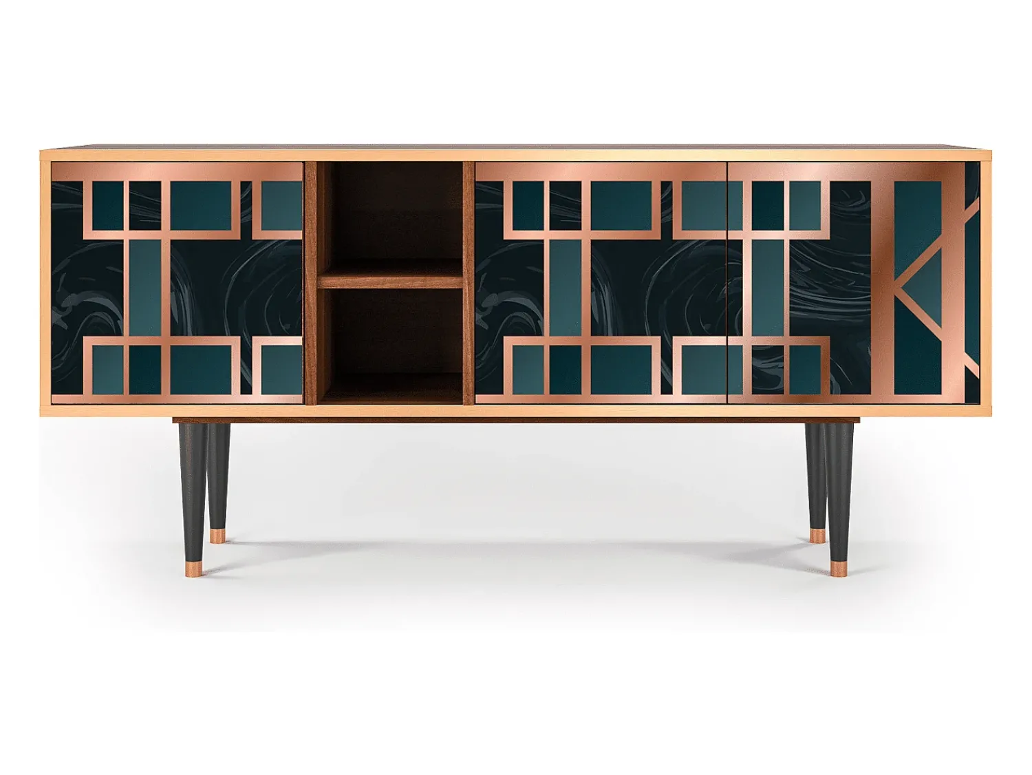 Móvel De Tv* Mueble de TV - 150х69х41 cm - T5 - Emerald Metro, Nogueira Castanho