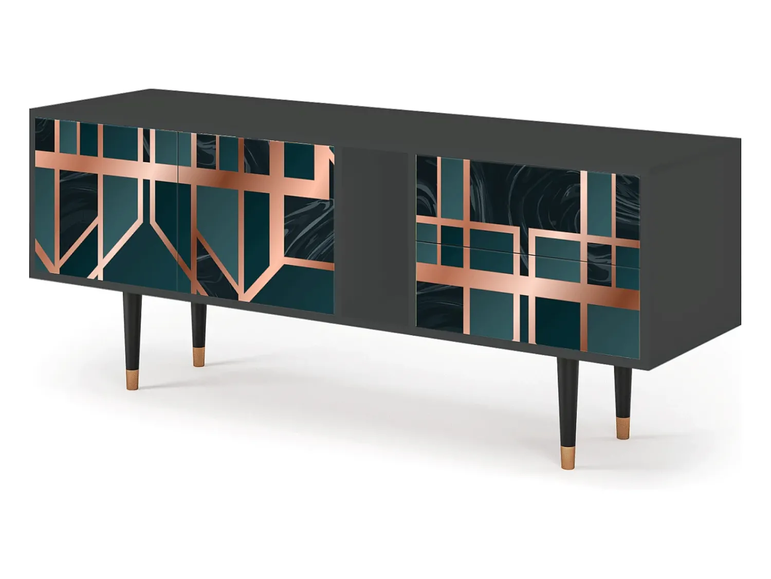 Móvel De Tv* Mueble de TV - 170х69х48 cm - T1 - Emerald Metro, Antracite Cinza antracite