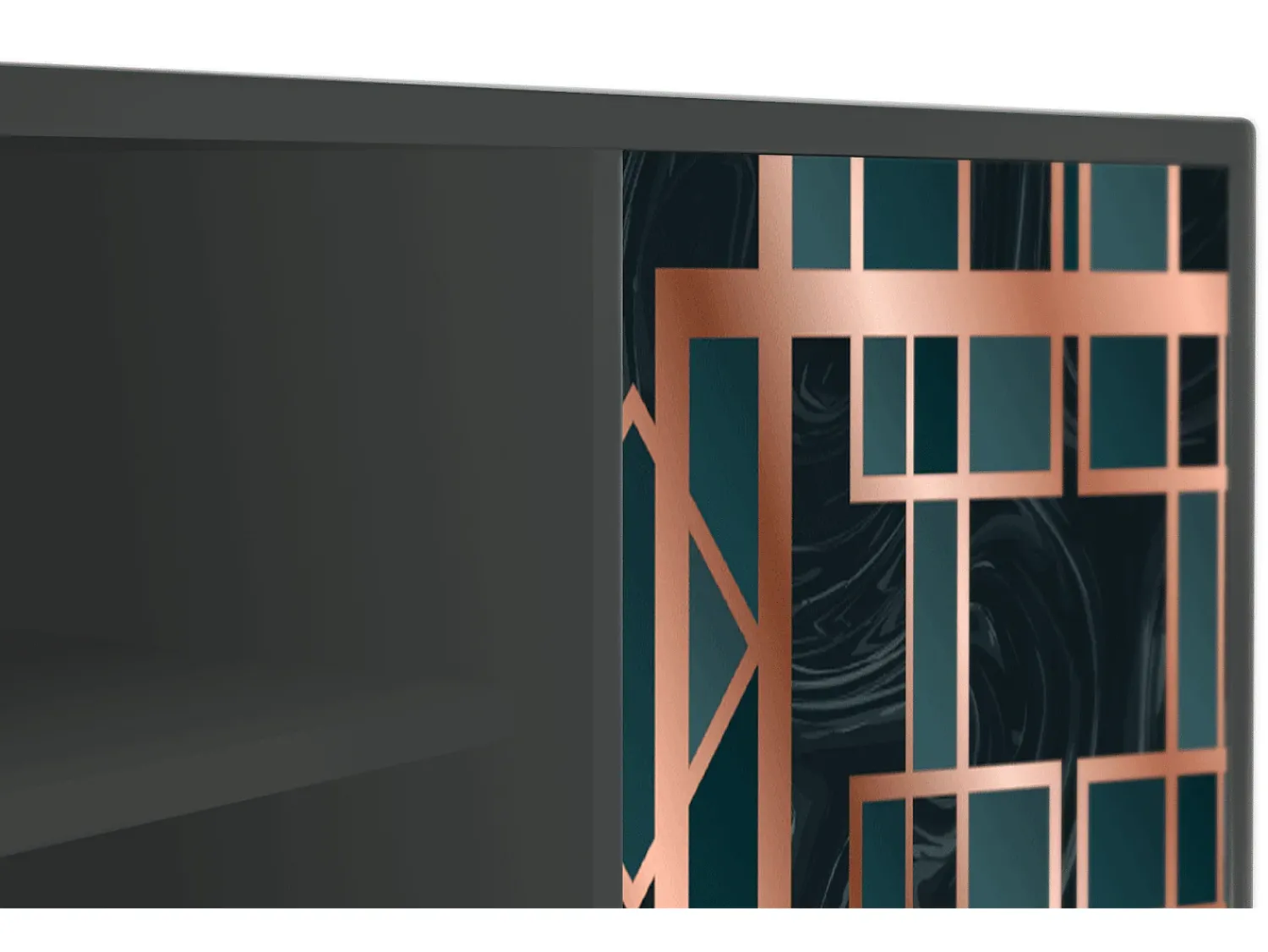 Móvel De Tv| Mueble de TV - 170х69х48 cm - T2 - Emerald Metro, Antracite Cinza antracite