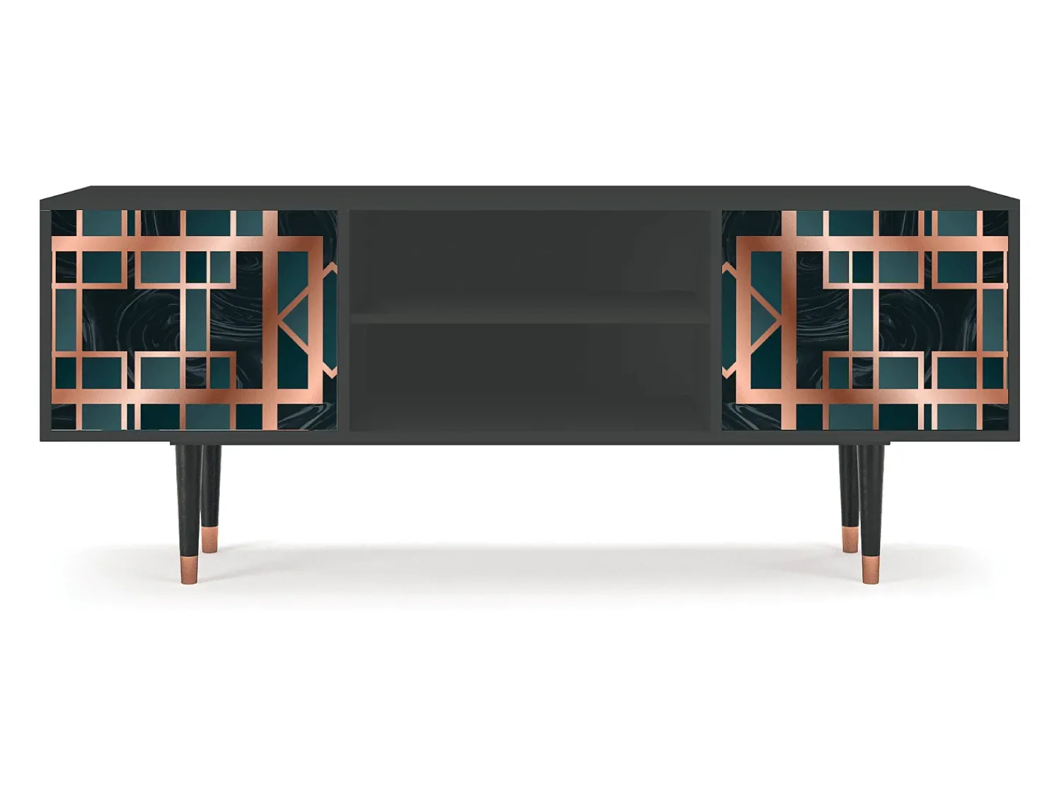 Móvel De Tv| Mueble de TV - 170х69х48 cm - T2 - Emerald Metro, Antracite Cinza antracite