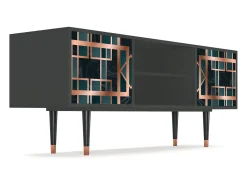Móvel De Tv| Mueble de TV - 170х69х48 cm - T2 - Emerald Metro, Antracite Cinza antracite