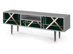 Clearance Mueble de TV - 170х59х41 cm - T6 - Emerald Gatsby, Cinza Cinzento