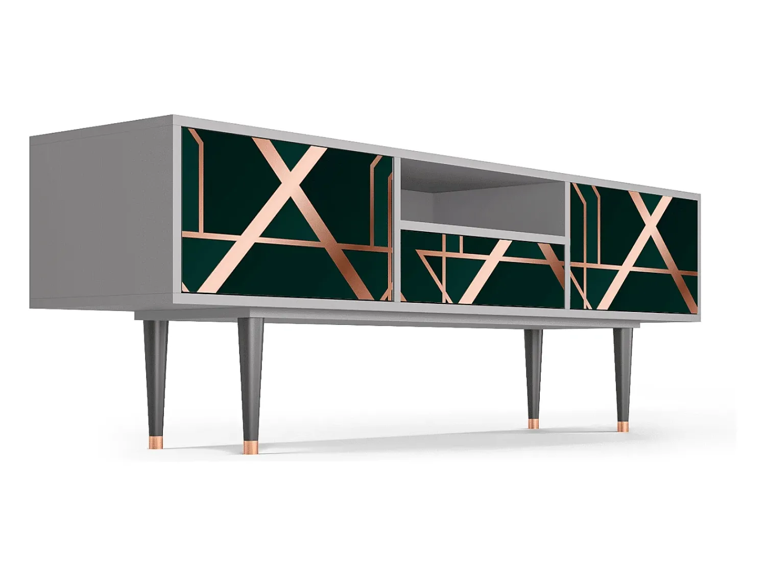 Clearance Mueble de TV - 170х59х41 cm - T6 - Emerald Gatsby, Cinza Cinzento