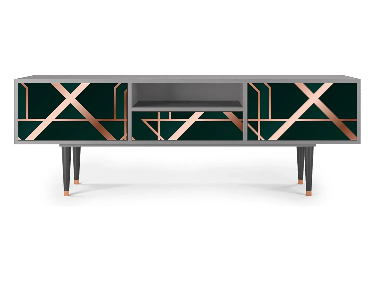 Clearance Mueble de TV - 170х59х41 cm - T6 - Emerald Gatsby, Cinza Cinzento