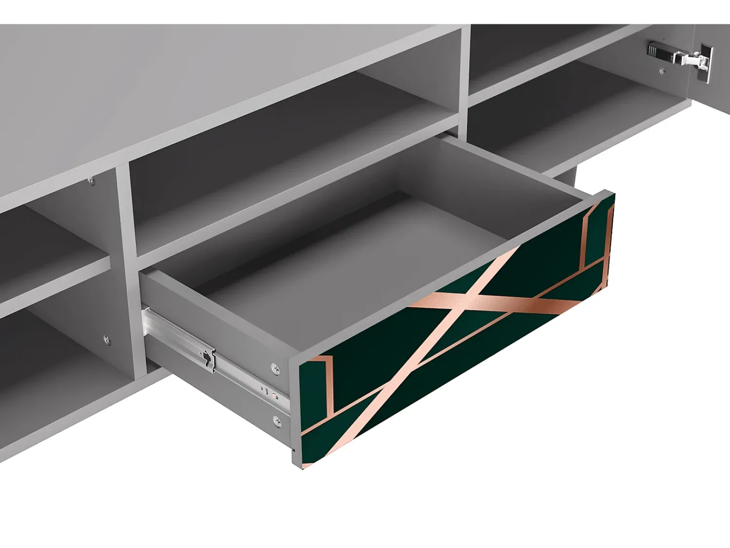 Clearance Mueble de TV - 170х59х41 cm - T6 - Emerald Gatsby, Cinza Cinzento