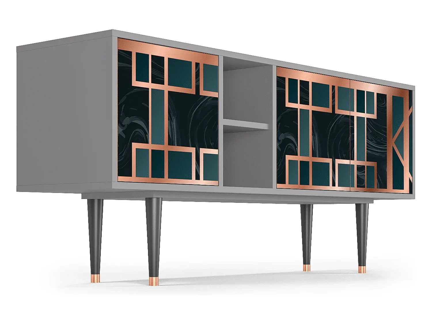 Discount Mueble de TV - 150х69х41 cm - T5 - Emerald Metro, Cinza Cinzento