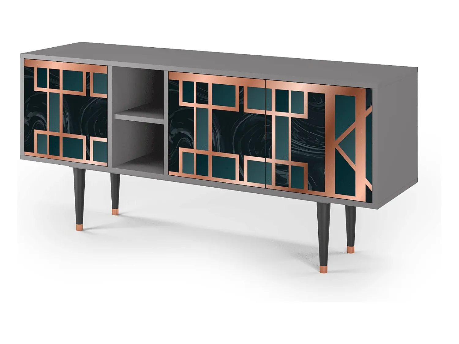Discount Mueble de TV - 150х69х41 cm - T5 - Emerald Metro, Cinza Cinzento