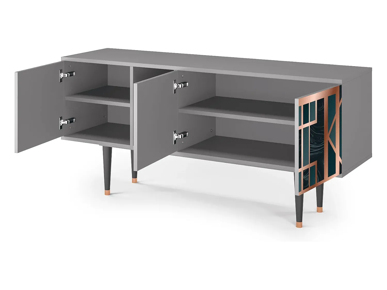 Discount Mueble de TV - 150х69х41 cm - T5 - Emerald Metro, Cinza Cinzento