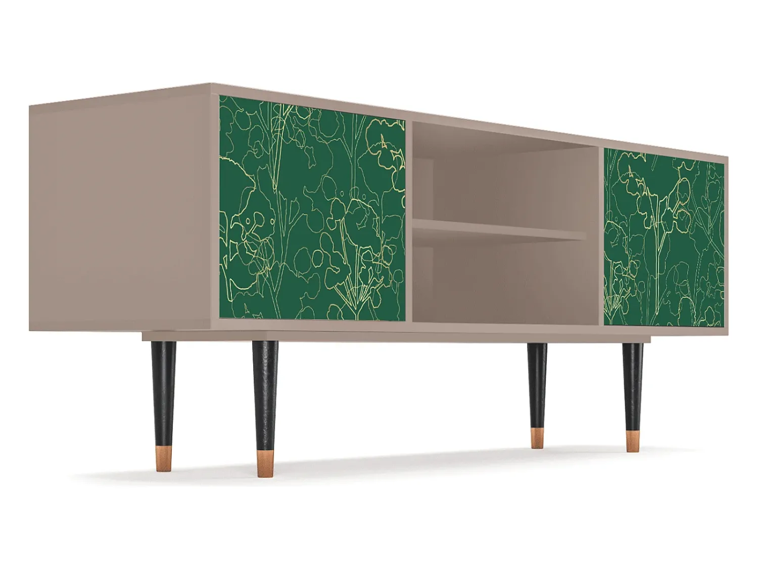 Móvel De Tv| Mueble de TV - 170х69х48 cm - T2 - Emerald Forest, Latte Bege