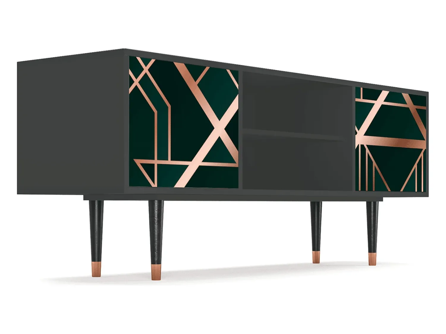 Móvel De Tv* Mueble de TV - 170х69х48 cm - T2 - Emerald Gatsby, Antracite Cinza antracite