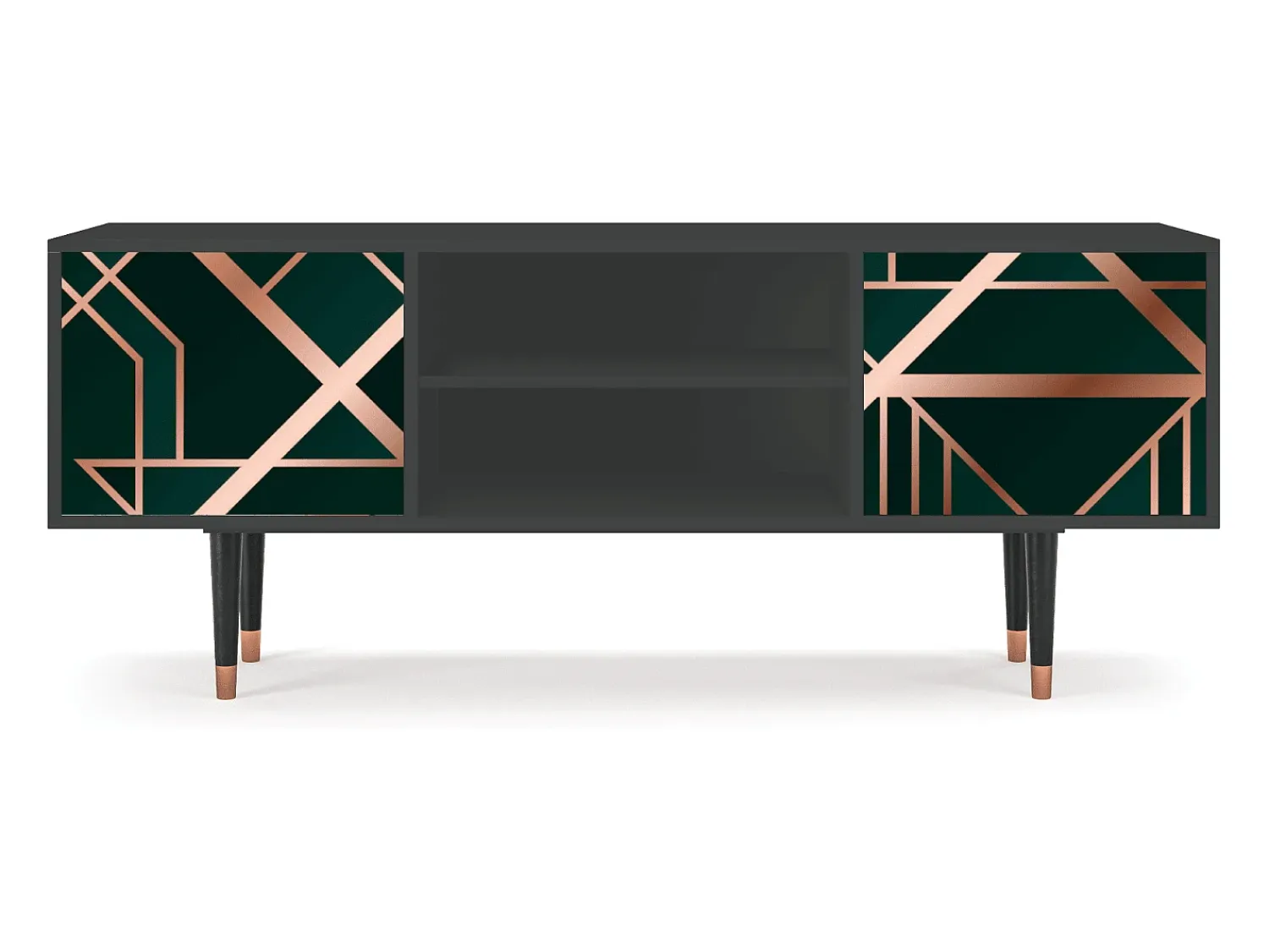Móvel De Tv* Mueble de TV - 170х69х48 cm - T2 - Emerald Gatsby, Antracite Cinza antracite