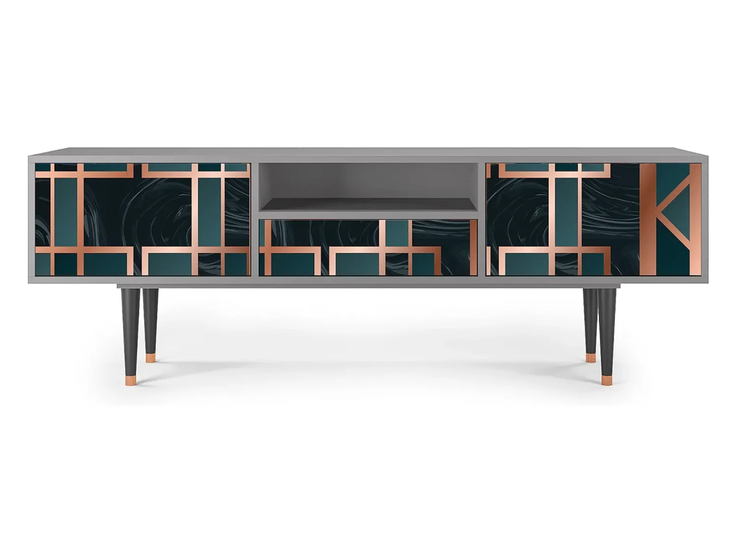Mueble de TV - 170х59х41 cm - T6 - Emerald Metro, Cinza^ Móvel De Tv