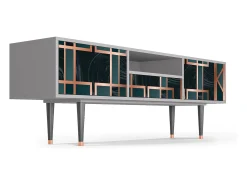 Mueble de TV - 170х59х41 cm - T6 - Emerald Metro, Cinza^ Móvel De Tv