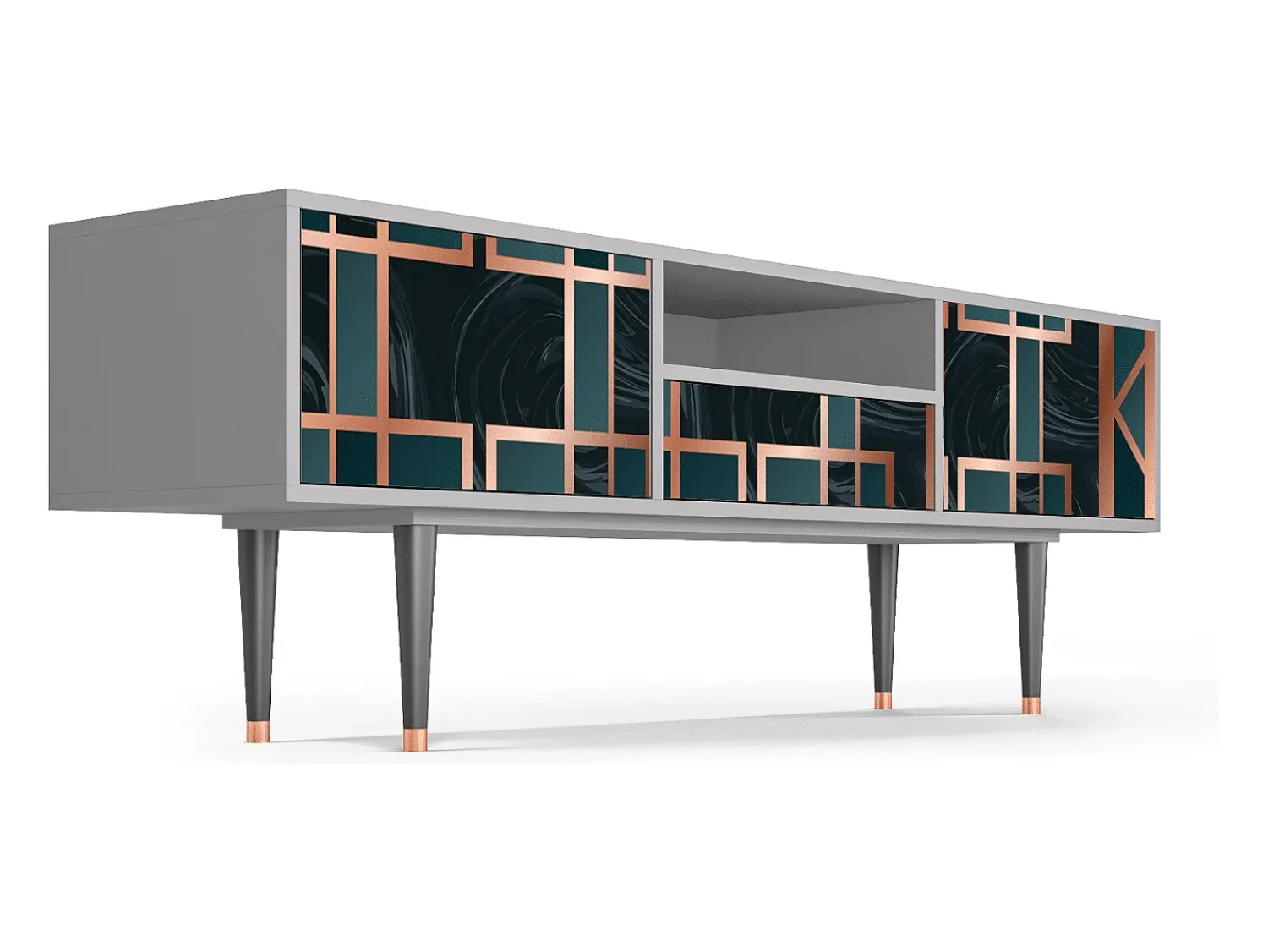 Mueble de TV - 170х59х41 cm - T6 - Emerald Metro, Cinza^ Móvel De Tv