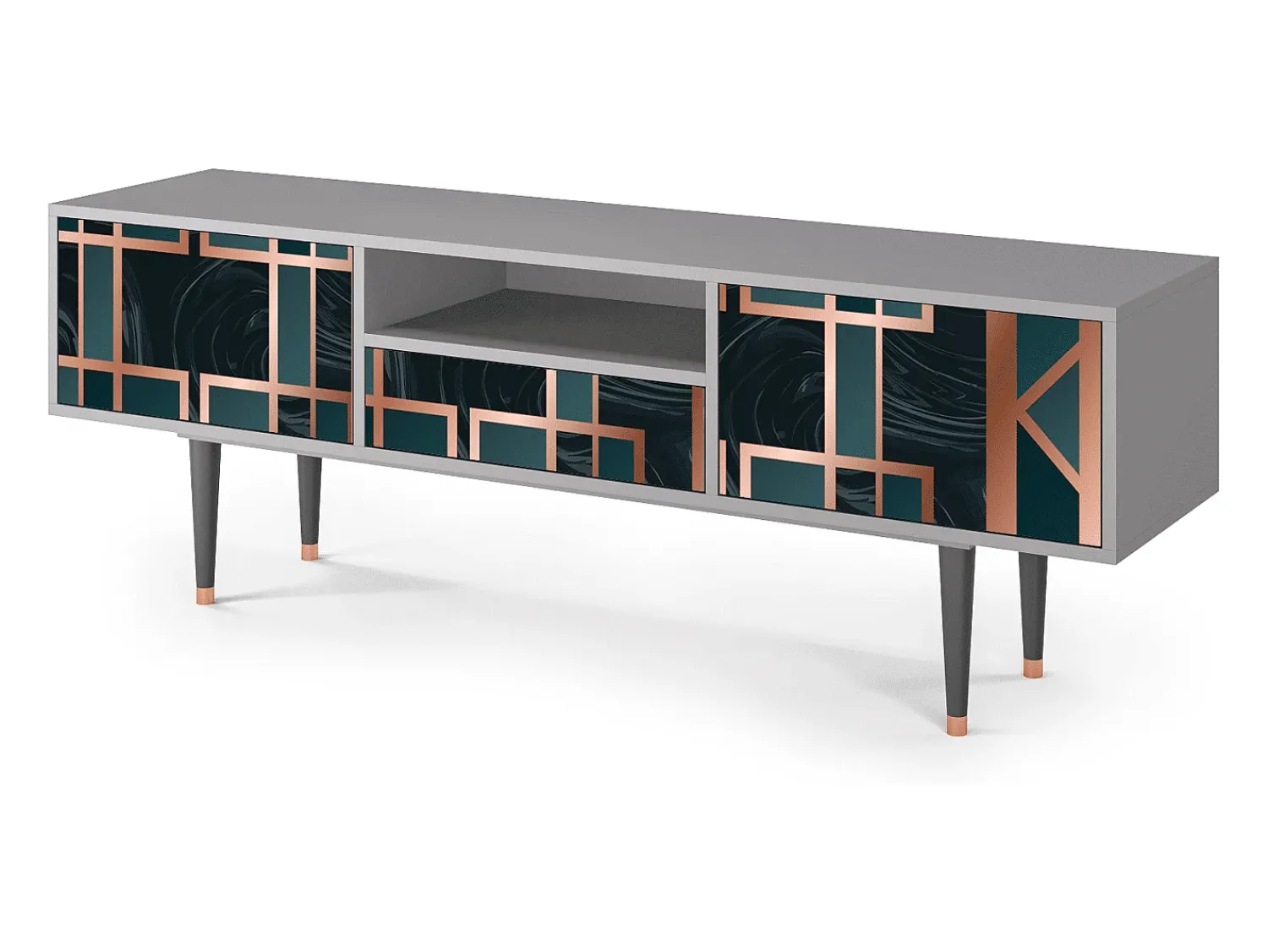 Mueble de TV - 170х59х41 cm - T6 - Emerald Metro, Cinza^ Móvel De Tv
