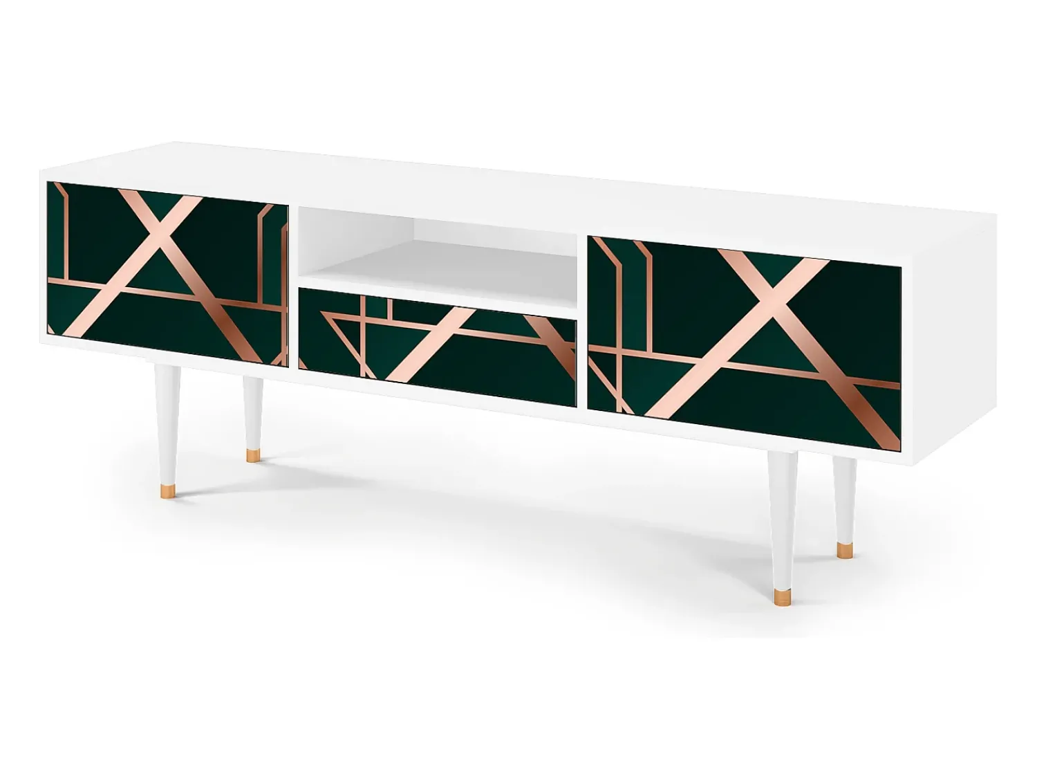 Mueble de TV - 170х59х41 cm - T6 - Emerald Gatsby, Branco^ Móvel De Tv