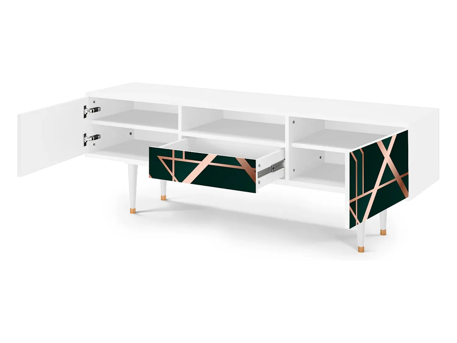 Mueble de TV - 170х59х41 cm - T6 - Emerald Gatsby, Branco^ Móvel De Tv