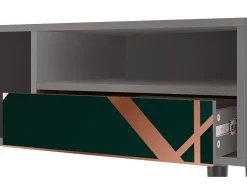 Móvel De Tv| Mueble de TV - 115х59х48 cm - T3 - Emerald Gatsby, Cinza Cinzento