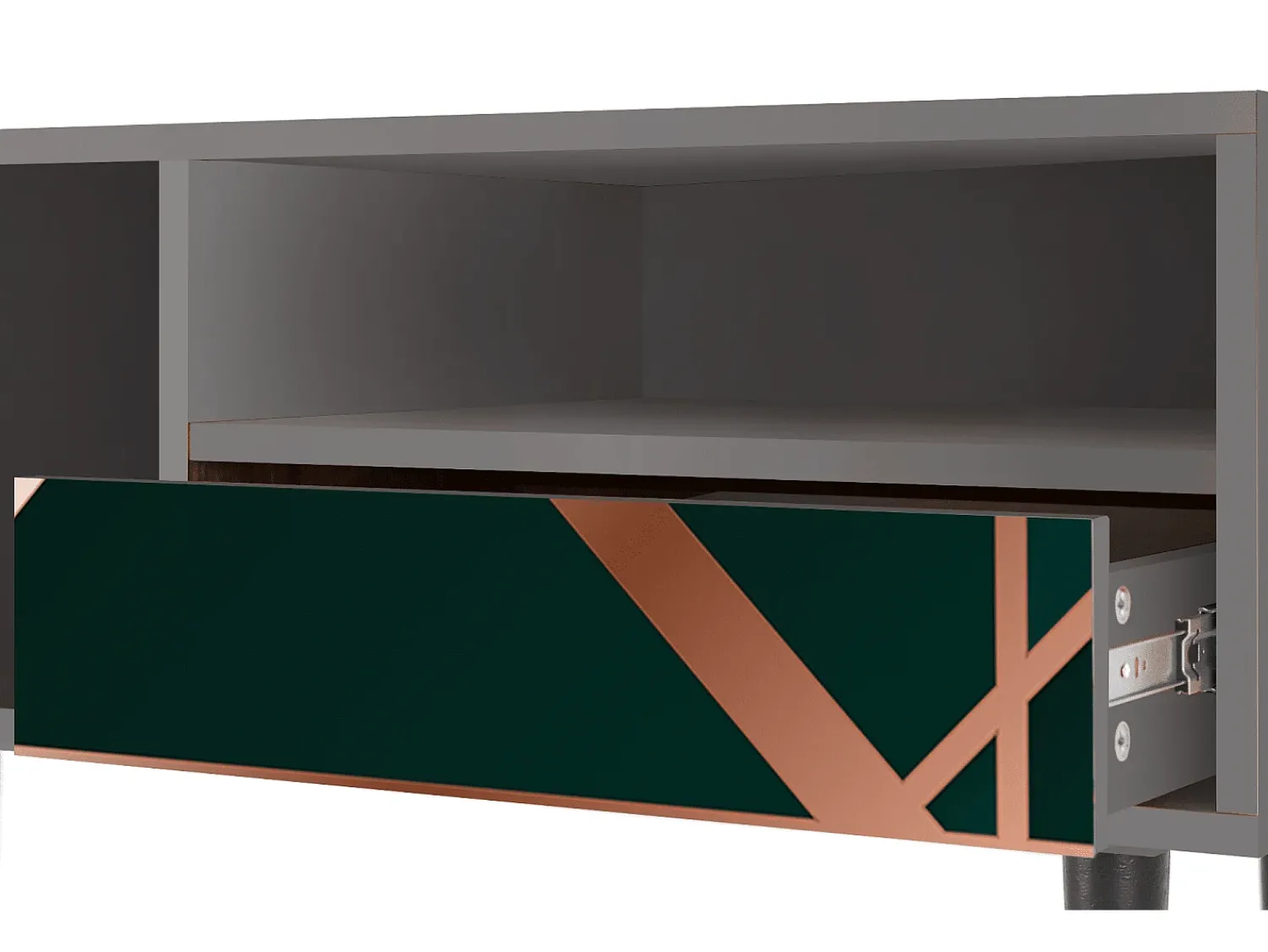 Móvel De Tv| Mueble de TV - 115х59х48 cm - T3 - Emerald Gatsby, Cinza Cinzento
