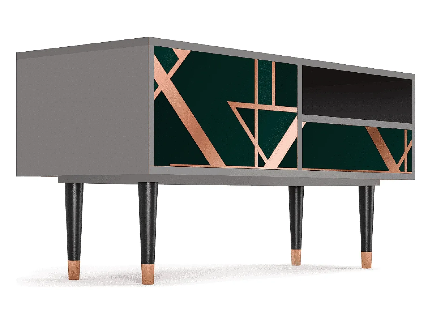 Móvel De Tv| Mueble de TV - 115х59х48 cm - T3 - Emerald Gatsby, Cinza Cinzento