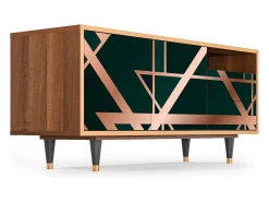 Móvel De Tv* Mueble de TV - 125х56х41 cm - T7 - Emerald Gatsby, Nogueira Castanho