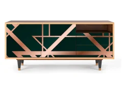 Móvel De Tv* Mueble de TV - 125х56х41 cm - T7 - Emerald Gatsby, Nogueira Castanho