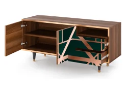 Móvel De Tv* Mueble de TV - 125х56х41 cm - T7 - Emerald Gatsby, Nogueira Castanho