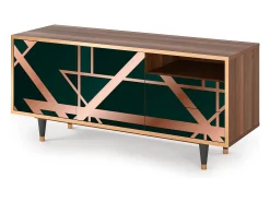 Móvel De Tv* Mueble de TV - 125х56х41 cm - T7 - Emerald Gatsby, Nogueira Castanho