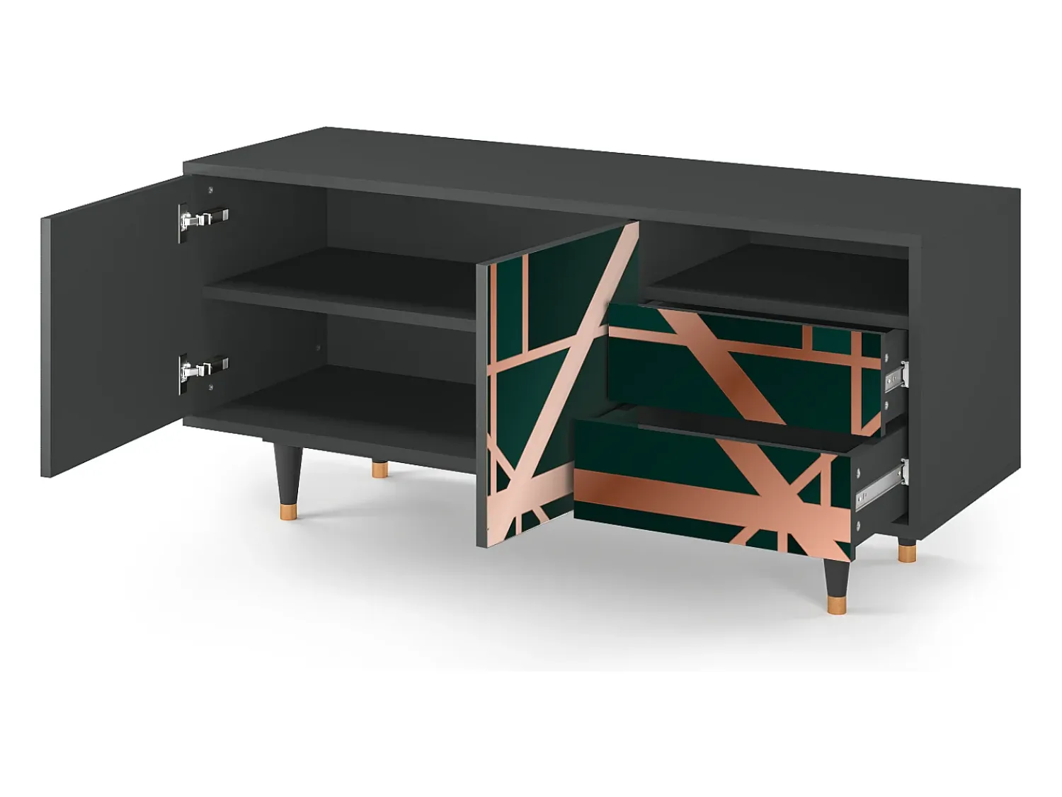 Mueble de TV - 125х56х41 cm - T7 - Emerald Gatsby, Antracite^ Móvel De Tv