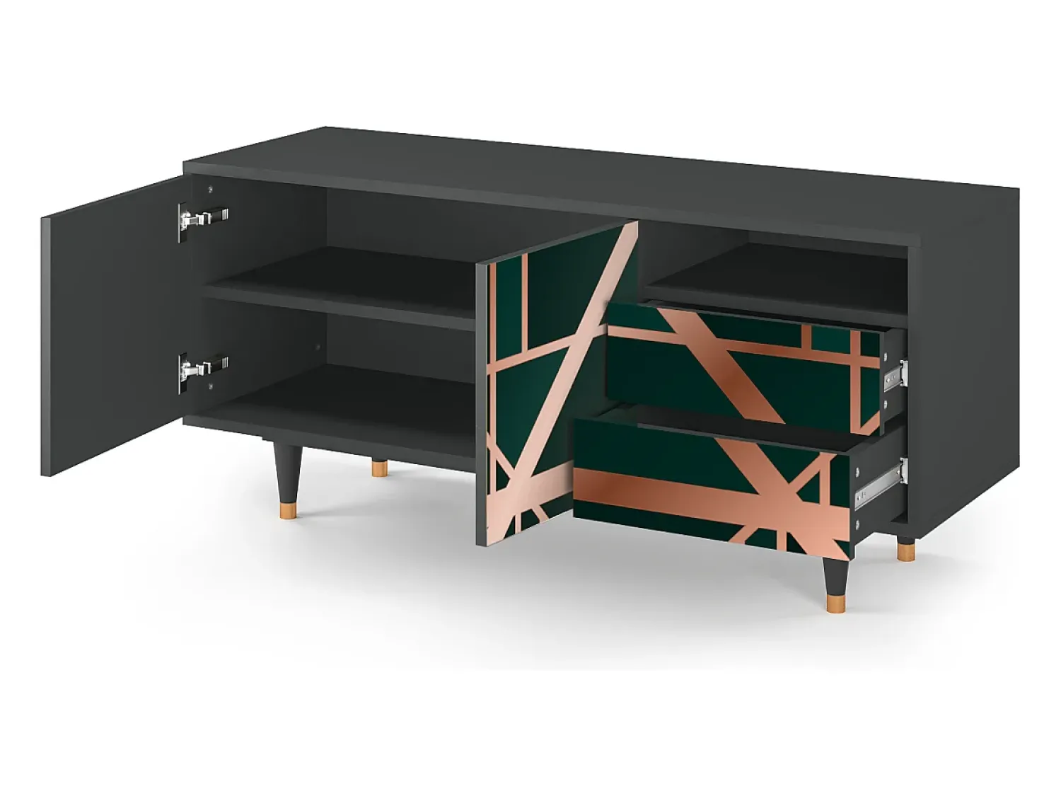 Mueble de TV - 125х56х41 cm - T7 - Emerald Gatsby, Antracite^ Móvel De Tv