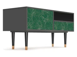 Móvel De Tv* Mueble de TV - 115х59х48 cm - T3 - Emerald Forest, Antracite Cinza antracite