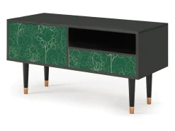Móvel De Tv* Mueble de TV - 115х59х48 cm - T3 - Emerald Forest, Antracite Cinza antracite