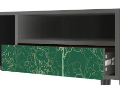 Móvel De Tv* Mueble de TV - 115х59х48 cm - T3 - Emerald Forest, Antracite Cinza antracite