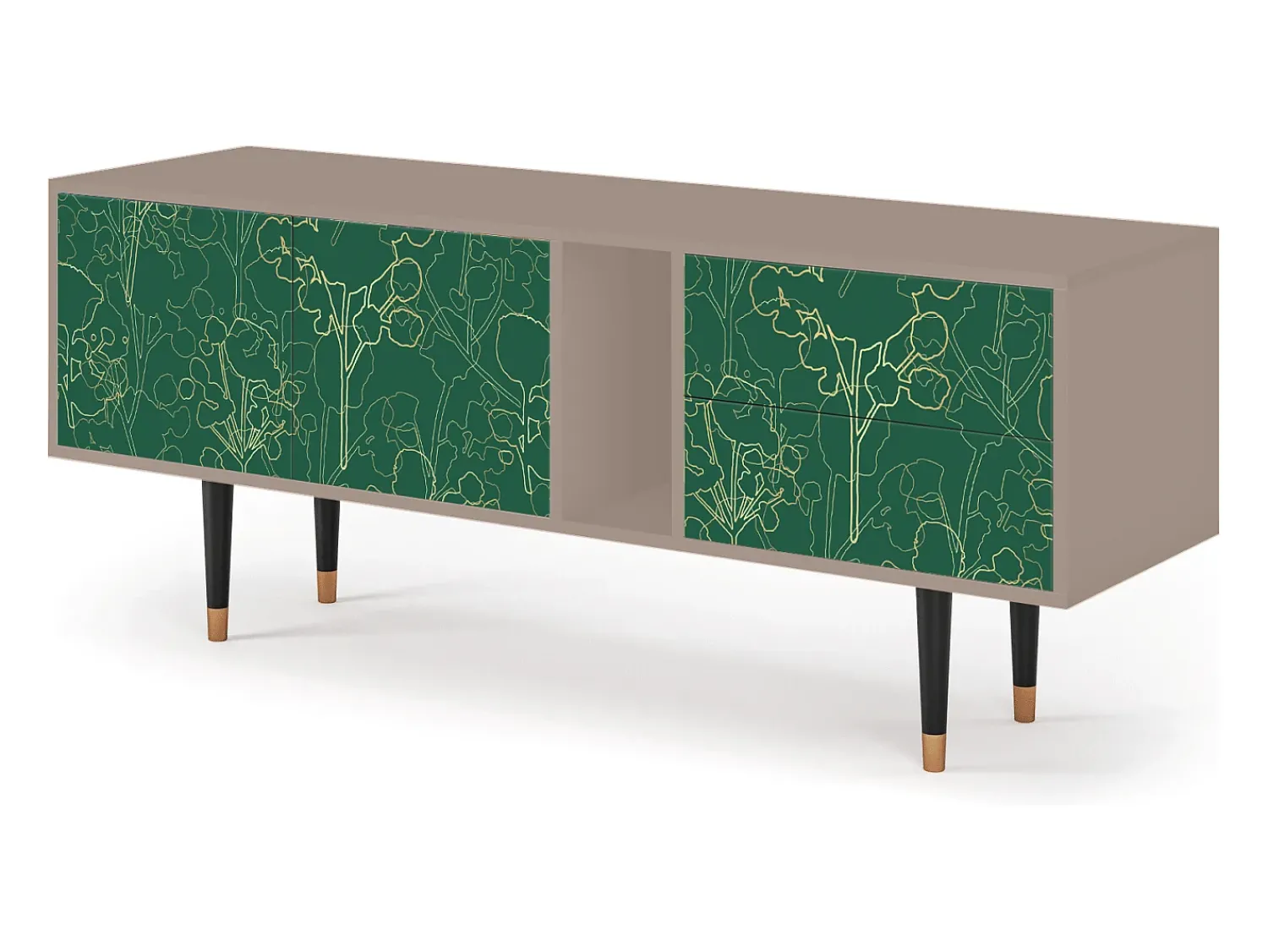 Móvel De Tv| Mueble de TV - 170х69х48 cm - T1 - Emerald Forest, Latte Bege