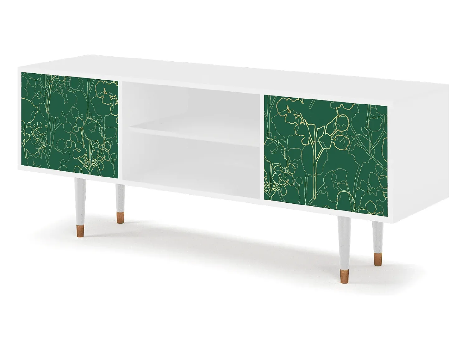 Móvel De Tv| Mueble de TV - 170х69х48 cm - T2 - Emerald Forest, Branco Bege