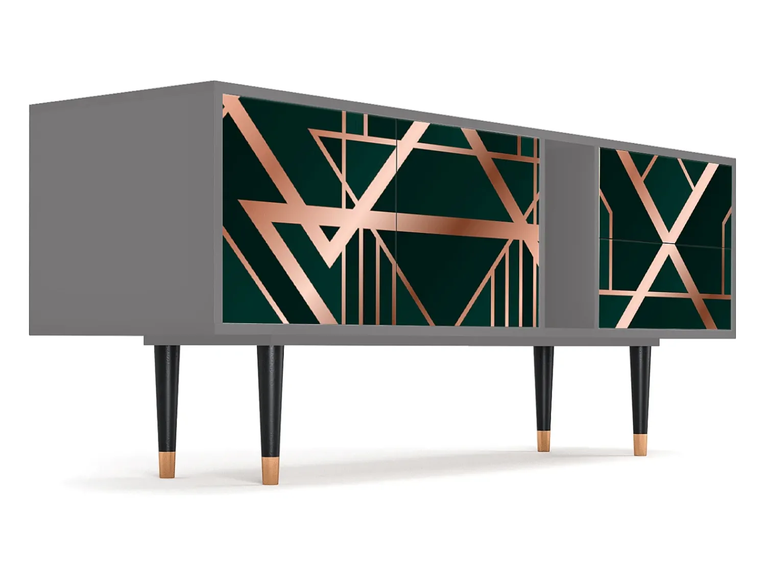 Móvel De Tv* Mueble de TV - 170х69х48 cm - T1 - Emerald Gatsby, Cinza Cinzento
