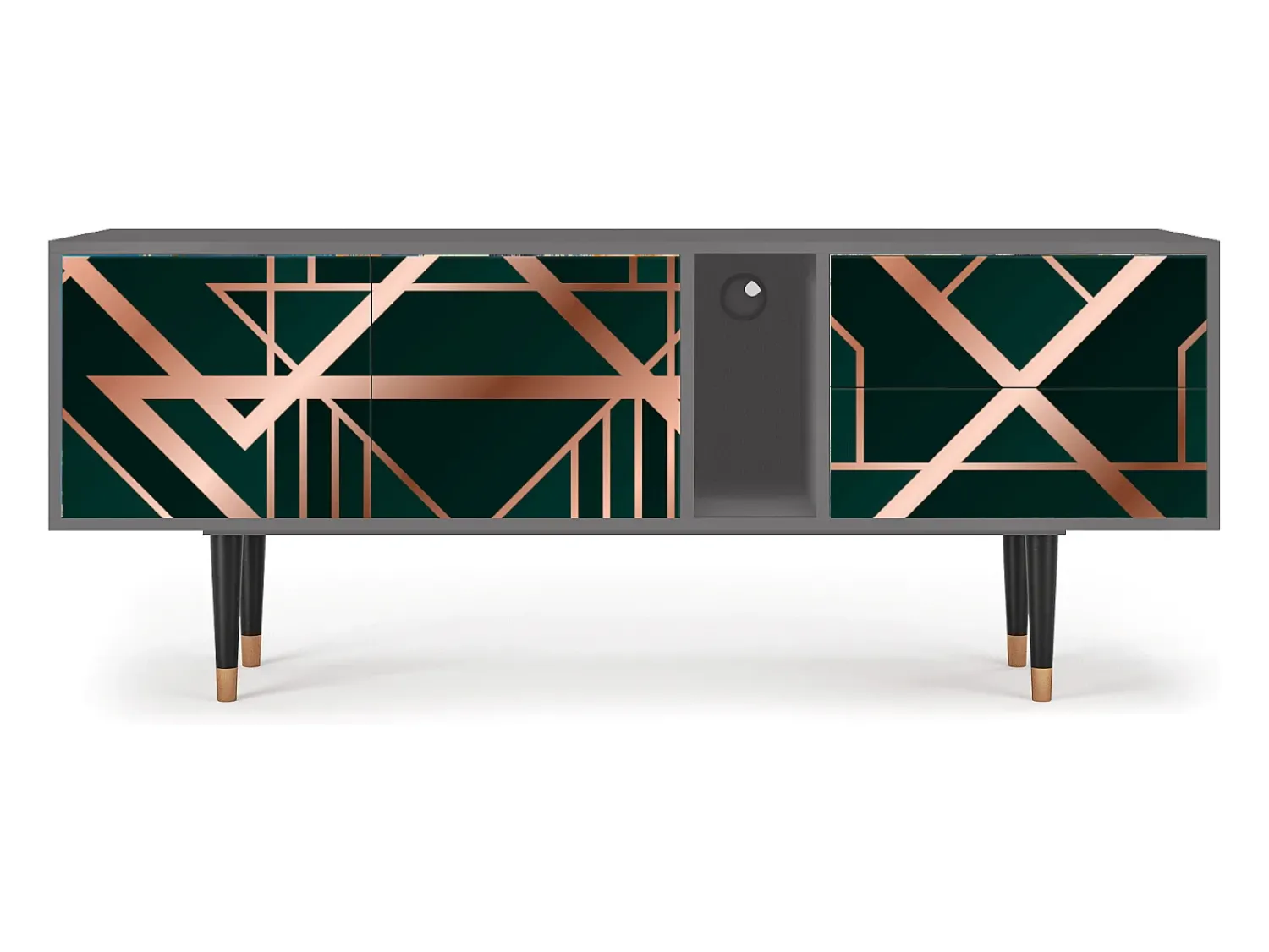 Móvel De Tv* Mueble de TV - 170х69х48 cm - T1 - Emerald Gatsby, Cinza Cinzento