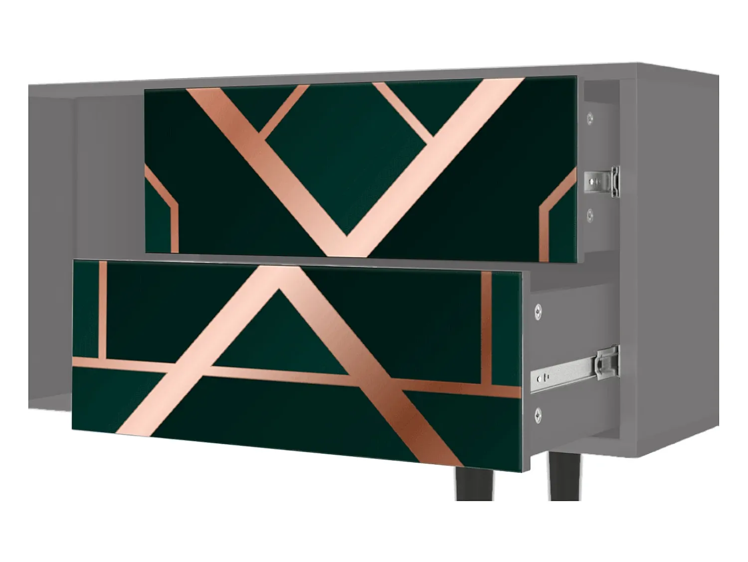 Móvel De Tv* Mueble de TV - 170х69х48 cm - T1 - Emerald Gatsby, Cinza Cinzento
