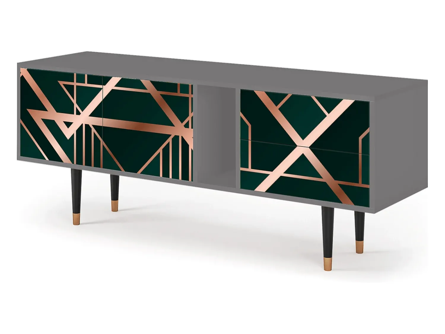 Móvel De Tv* Mueble de TV - 170х69х48 cm - T1 - Emerald Gatsby, Cinza Cinzento