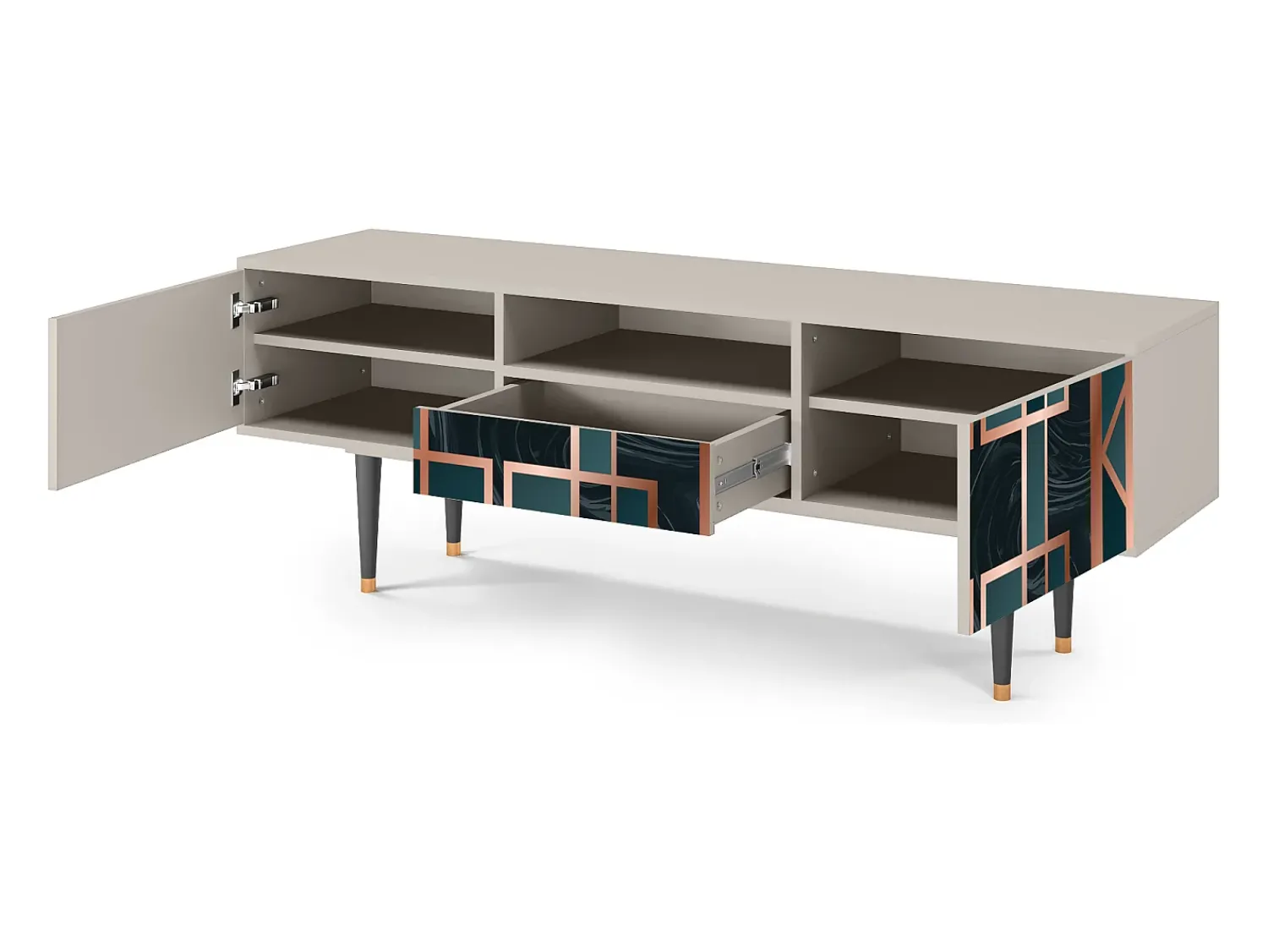 Móvel De Tv| Mueble de TV - 170х59х41 cm - T6 - Emerald Metro, Areia Bege