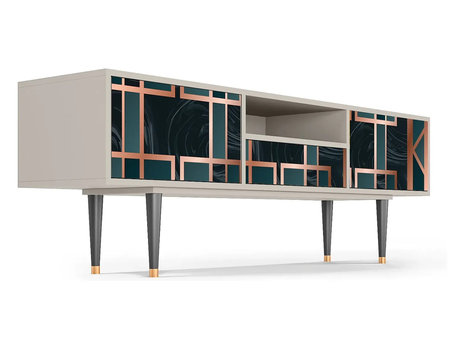 Móvel De Tv| Mueble de TV - 170х59х41 cm - T6 - Emerald Metro, Areia Bege
