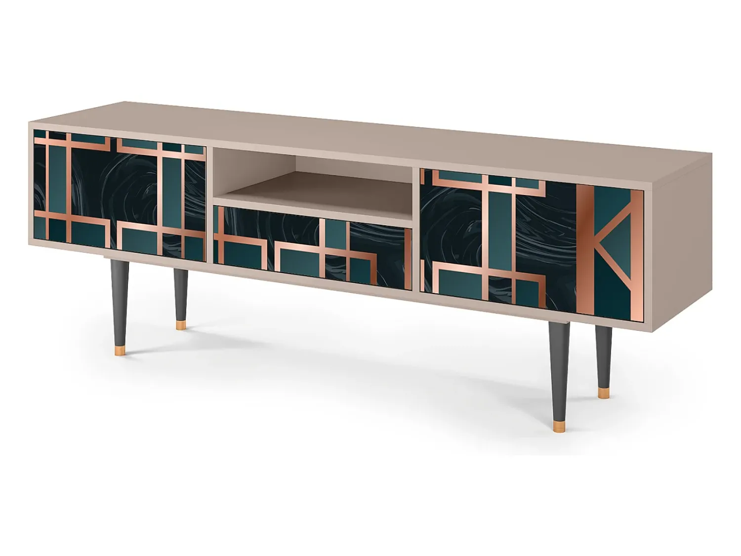 Móvel De Tv| Mueble de TV - 170х59х41 cm - T6 - Emerald Metro, Areia Bege