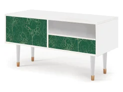 Discount Mueble de TV - 115х59х48 cm - T3 - Emerald Forest, Branco Bege
