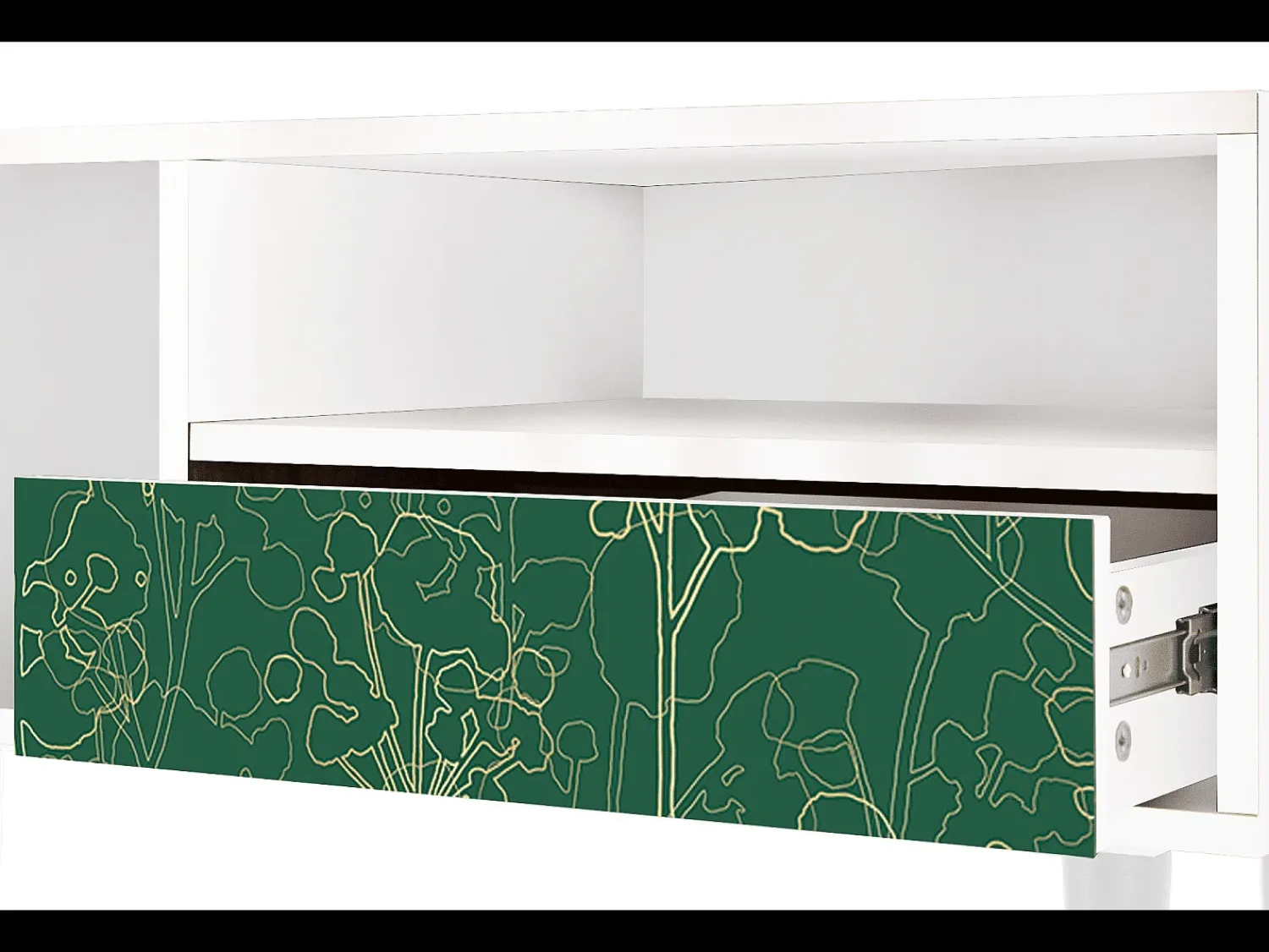 Discount Mueble de TV - 115х59х48 cm - T3 - Emerald Forest, Branco Bege