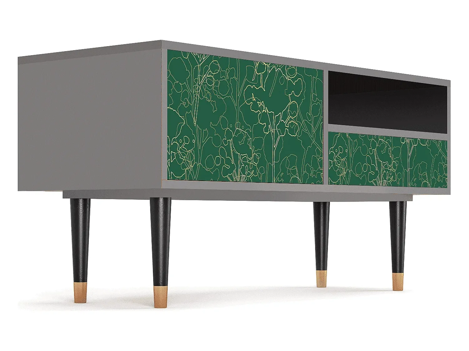 Mueble de TV - 115х59х48 cm - T3 - Emerald Forest, Cinza^ Móvel De Tv