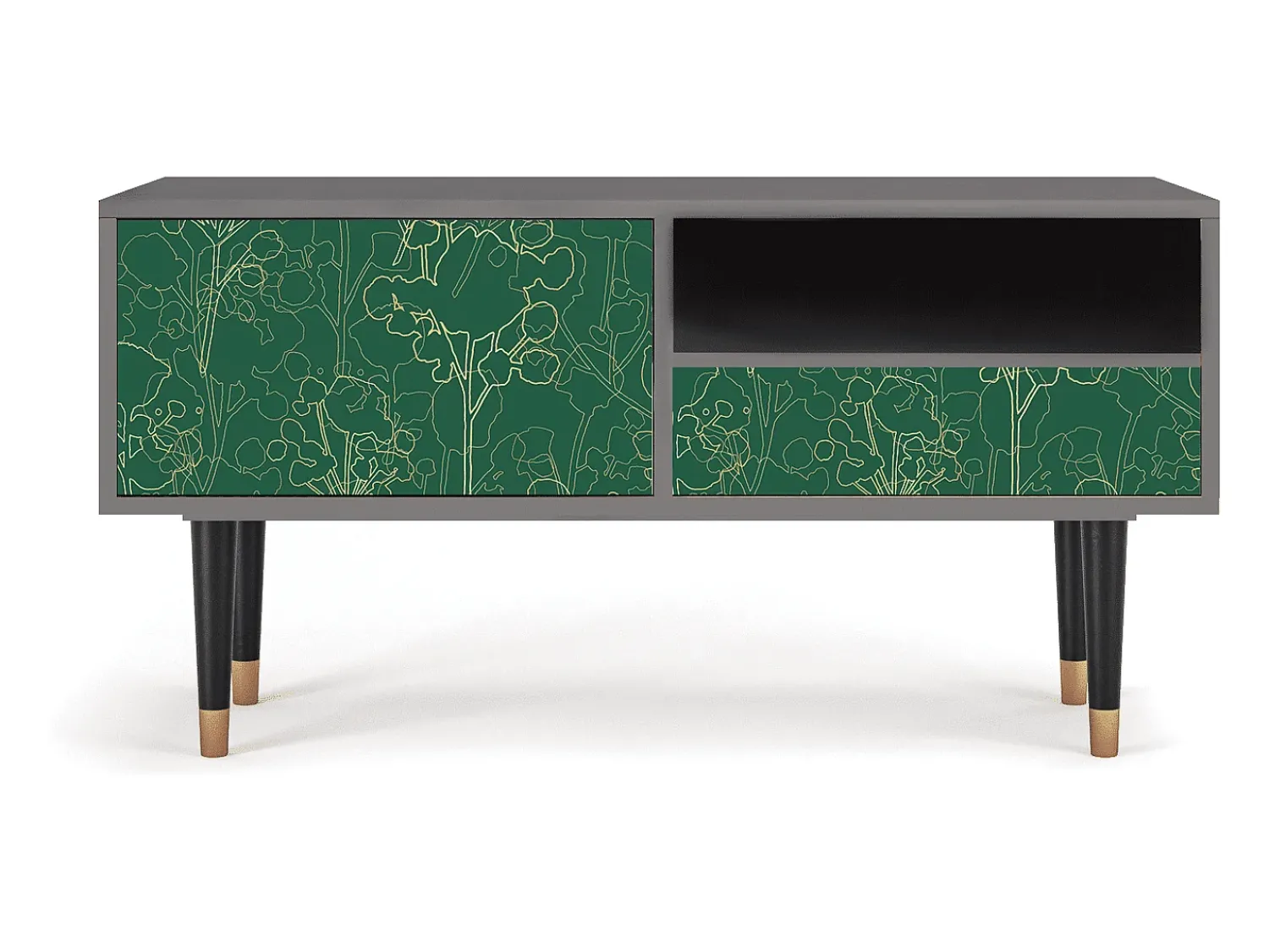 Mueble de TV - 115х59х48 cm - T3 - Emerald Forest, Cinza^ Móvel De Tv