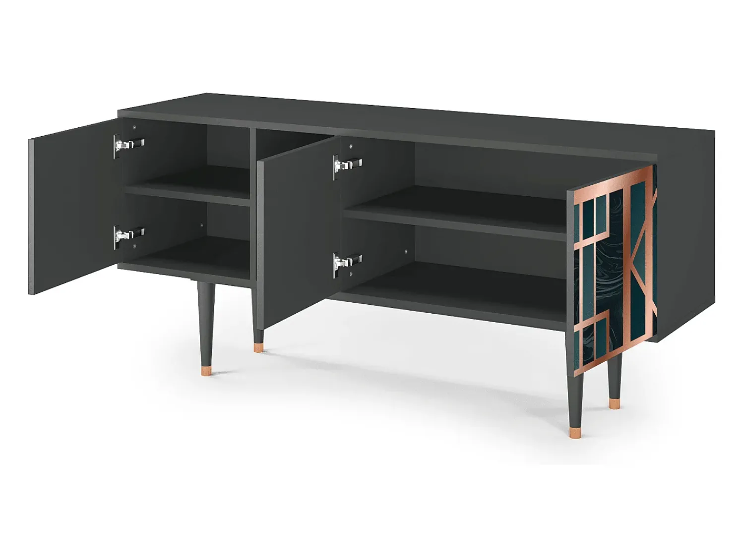 Móvel De Tv| Mueble de TV - 150х69х41 cm - T5 - Emerald Metro, Antracite Cinza antracite