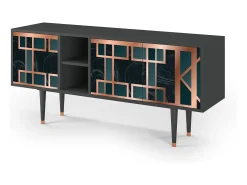 Móvel De Tv| Mueble de TV - 150х69х41 cm - T5 - Emerald Metro, Antracite Cinza antracite