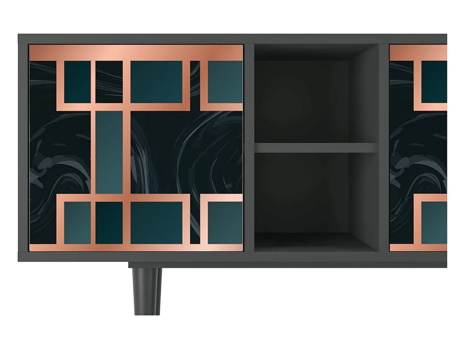 Móvel De Tv| Mueble de TV - 150х69х41 cm - T5 - Emerald Metro, Antracite Cinza antracite